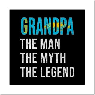 Grand Father Kazakhstani Grandpa The Man The Myth The Legend - Gift for Kazakhstani Dad With Roots From  Kazakhstan Posters and Art